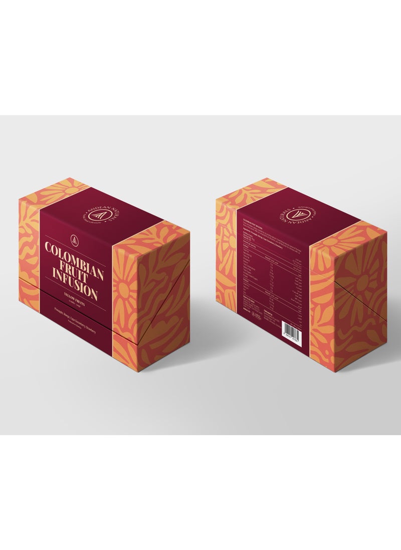 Andean Naturals - Raw Natural Organic Tea - Colombian Fruit Infusion - Yellow Fruits (Pineapple, Mango, Cape Gooseberry, Strawberry)  - Image 1