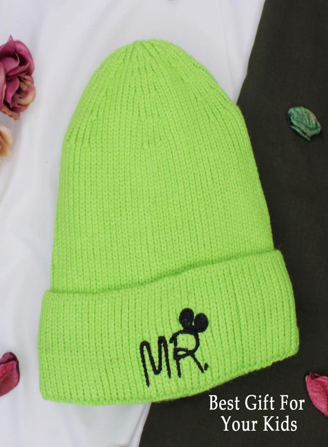 KYNA Baby Winter Knit Hat | Soft Woolen Micky Cap for 6 Months- 3 Years Boys and Girls (in, Alpha, Free Size, Free Size, Green) - Image 5