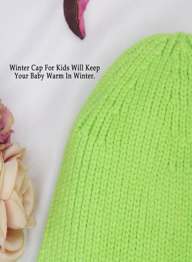 KYNA Baby Winter Knit Hat | Soft Woolen Micky Cap for 6 Months- 3 Years Boys and Girls (in, Alpha, Free Size, Free Size, Green) - Image 4