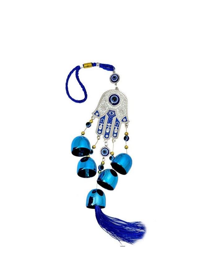 DT DECTONE Stone Nazar Battu Evil Eye Hanging Wall Decor Interior Accessories For The Home Good Fortune Vastu For Decoration And Prosperity- Wind Chime Bells, Blue - Image 2