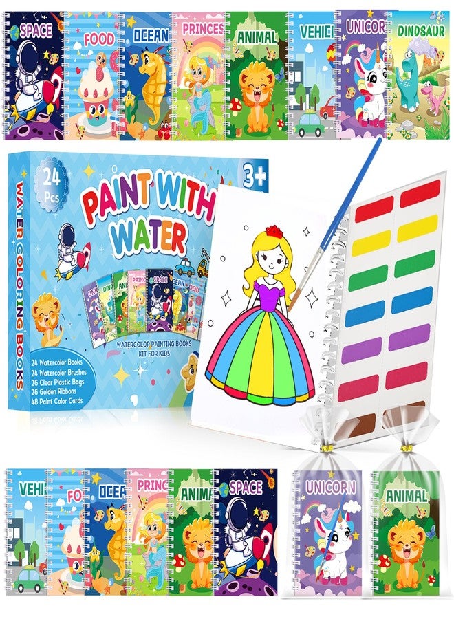 Elover 24 Water Coloring Books for Kids Party Favors - Bulk Mini Coloring Books for Kids Ages 4-8,Small Birthday Goodie Bag Stuffers School Teacher Return Gift Art Crafts Classroom Prizes - Image 1