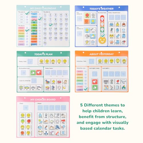 CHEFAN Kids Calendar for LearningMy First Daily Calendar for KidsAll About Today BoardDays of The Week Calendar for KidsPreschool Classroom Calendar Circle Time CalendarToday Monthly and Weather - Image 3