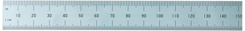 Shinwa H-3412A 6" 150 mm Rigid English Metric Zero Glare Satin Chrome Stainless Steel E/M Machinist Engineer Ruler/Rule with Graduations in 1/64, 1/32, mm and .5 mm - Image 2