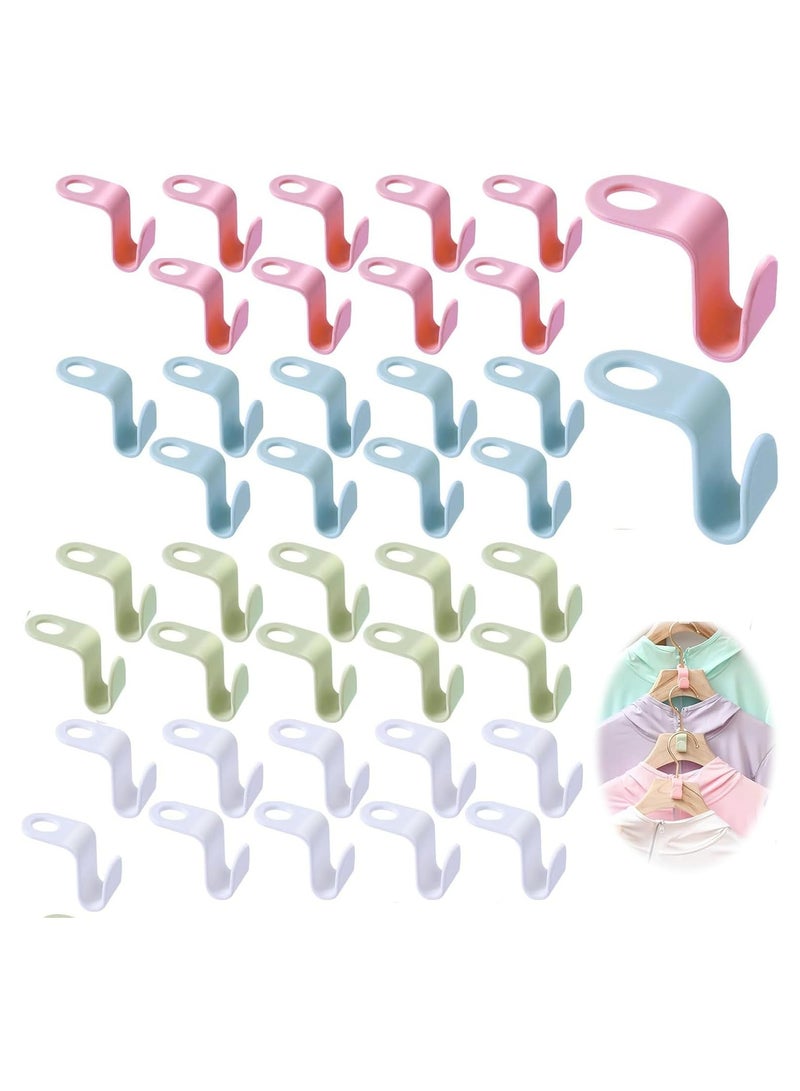 Oasisgalore 40 Pcs Multicolor Hanger Hooks - Space-Saving Closet Organizer  - Image 1