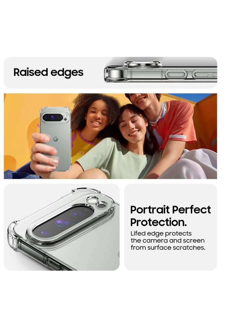 For Google Pixel 9 Pro Thicken Shockproof Non-slip TPU Phone Case (Clear) - Image 2