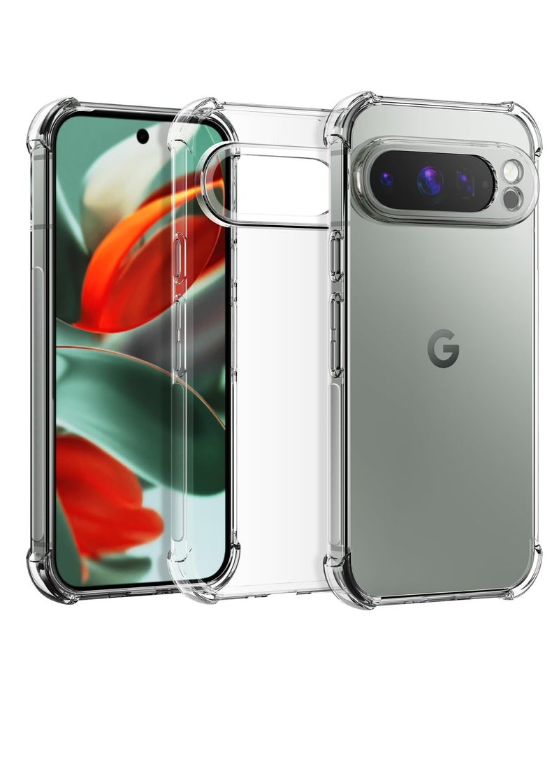 For Google Pixel 9 Pro Thicken Shockproof Non-slip TPU Phone Case (Clear) - Image 3