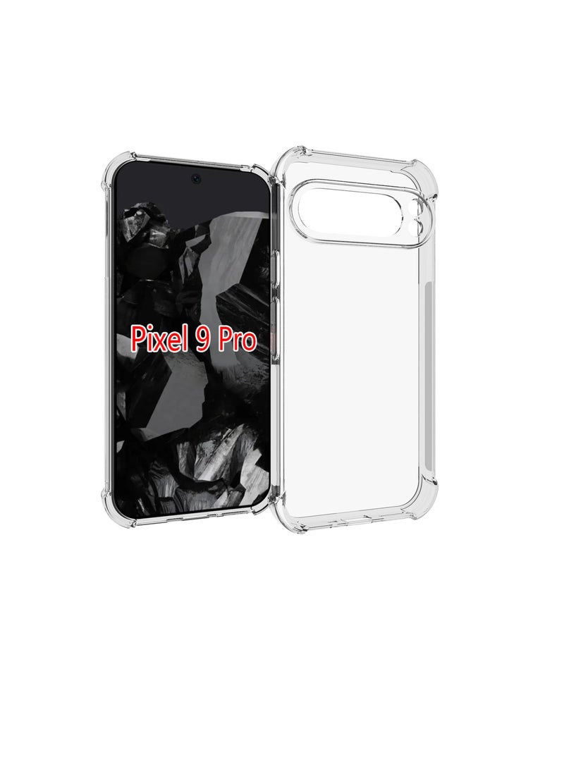 For Google Pixel 9 Pro Thicken Shockproof Non-slip TPU Phone Case (Clear) - Image 1