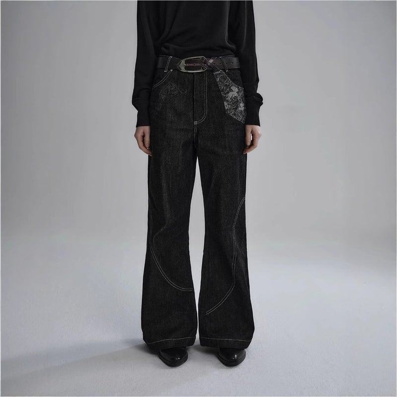 Unisex Classic Denim Jeans Loose Fit Daily Outdoor Wear - Image 2
