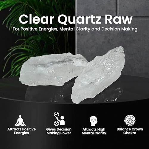 SOLAVA Natural Clear Quartz Crystal Stone Original Certified - Raw Healing Crystals, Clear Rough Stone for Anxiety, Peace, Stress, Good Luck, Manifestation, Meditation, and Reiki Healing - 2 Pieces - Image 2