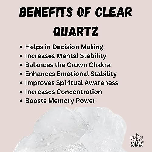 SOLAVA Natural Clear Quartz Crystal Stone Original Certified - Raw Healing Crystals, Clear Rough Stone for Anxiety, Peace, Stress, Good Luck, Manifestation, Meditation, and Reiki Healing - 2 Pieces - Image 4