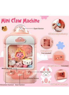 XiuWoo Claw machine toys mini vending machines candy grabber prize dispenser toys for girls electronic arcade claw game machine for party birthday valentine's gifts with lights sound with 20 mini plush toys  - Image 2
