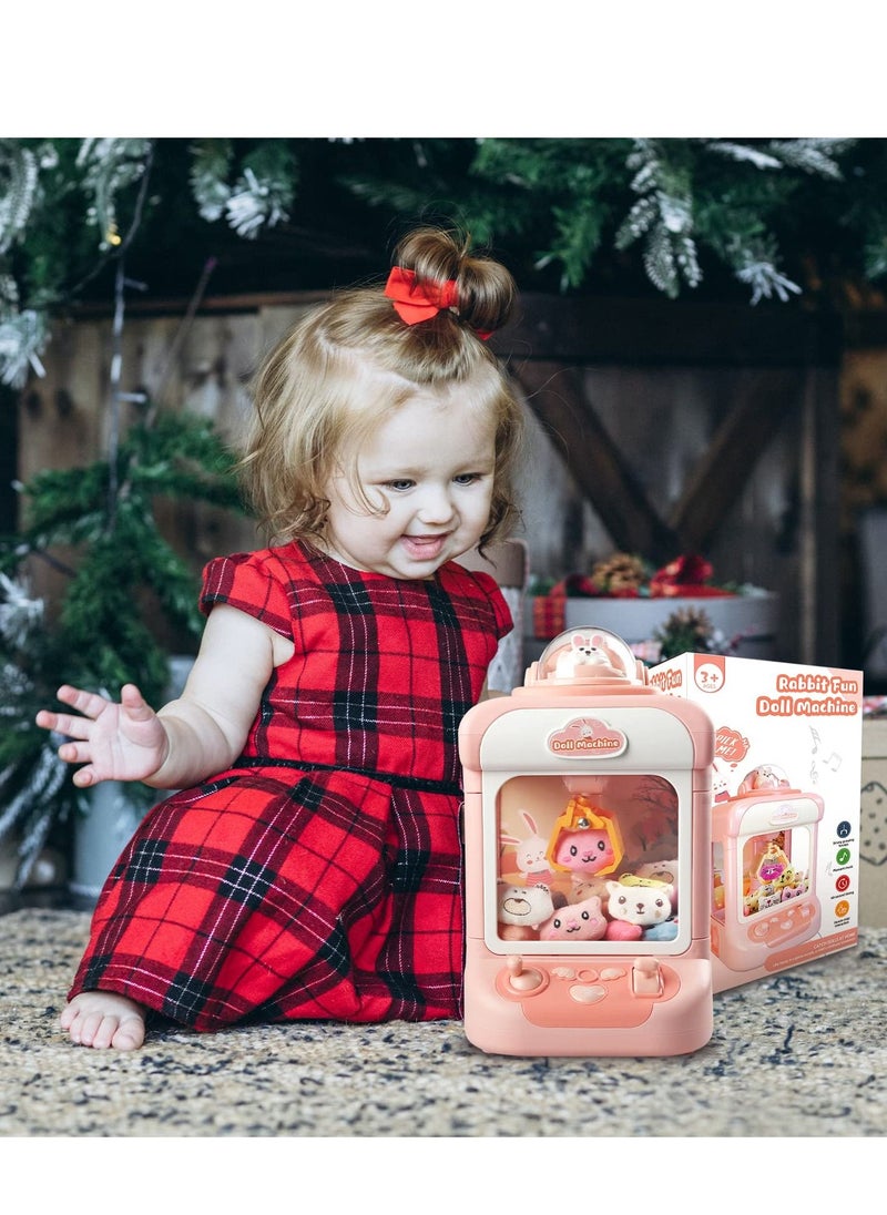 XiuWoo - Claw machine toys mini vending machines candy grabber prize dispenser toys for girls electronic arcade claw game machine for party birthday valentine's gifts with lights sound with 20 mini plush toys - Image 1