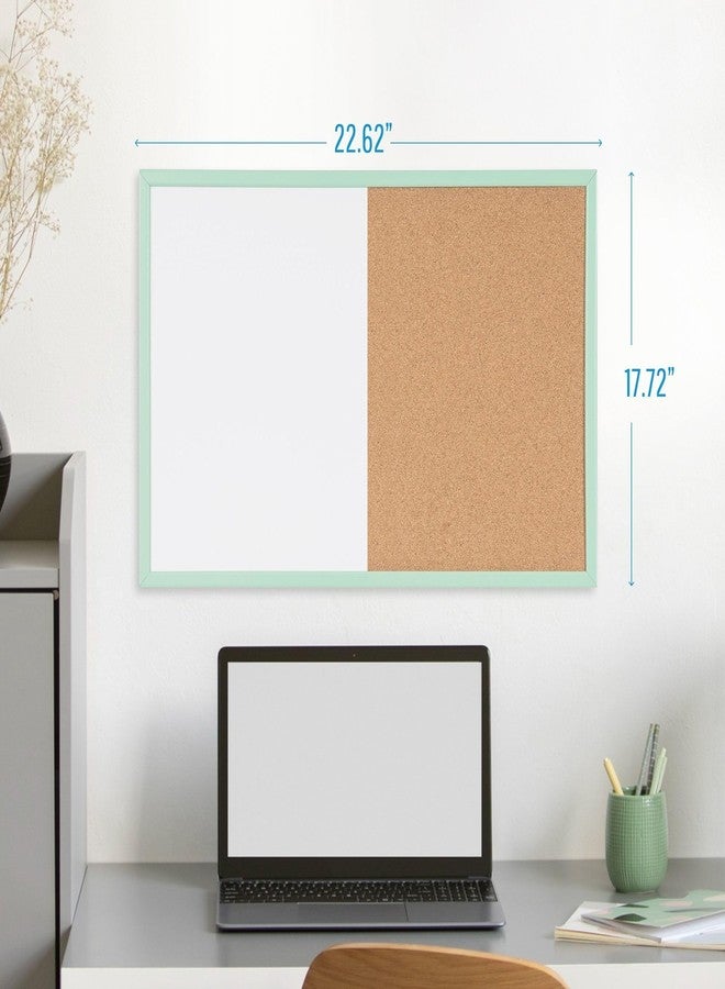MasterVision Pastel Combo Bulletin and Dry Erase Board, 24" x 18", Green Frame, Decorative Magnetic Whiteboard and Cork Board, Wall Décor for Home, Office, Dorm, or Classroom - Image 2