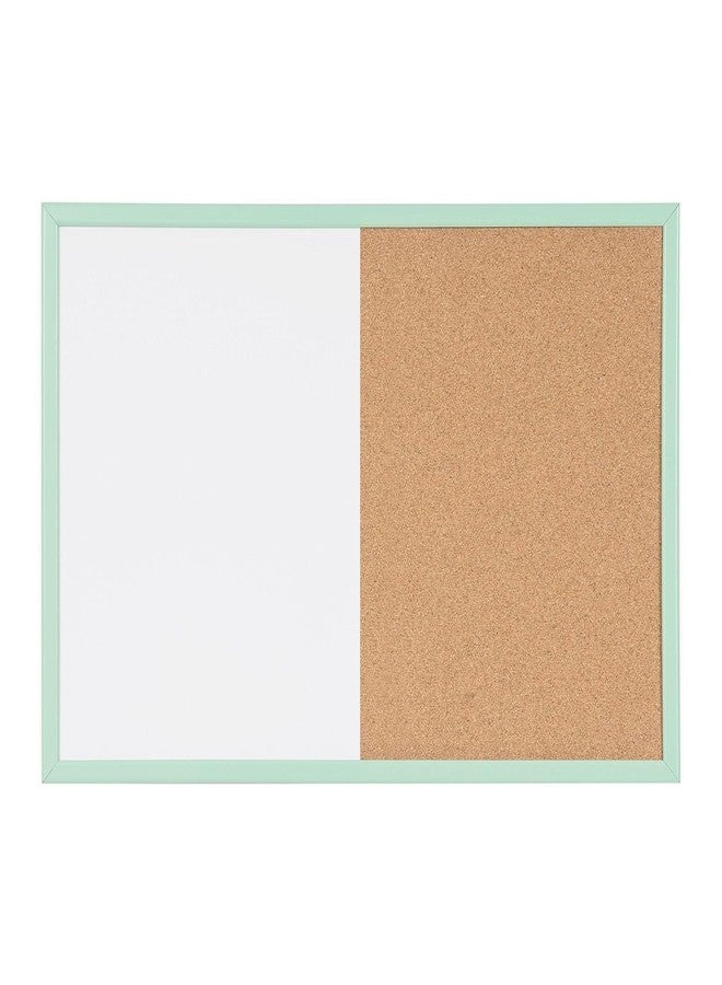 MasterVision Pastel Combo Bulletin and Dry Erase Board, 24" x 18", Green Frame, Decorative Magnetic Whiteboard and Cork Board, Wall Décor for Home, Office, Dorm, or Classroom - Image 1