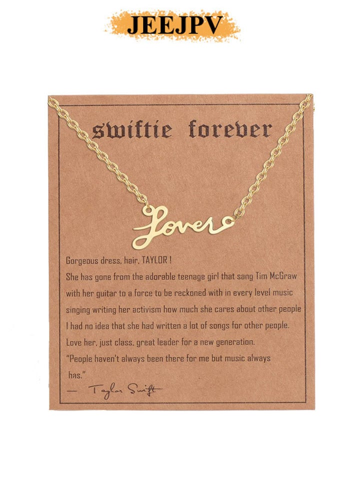 Taylor Swift Inspired Necklace for Fans, Swiftie Outfit Jewelry, Folklore Music Album Badge, Singer Inspired Necklace Music Lover Fans Gifts For Eras Tour, Love