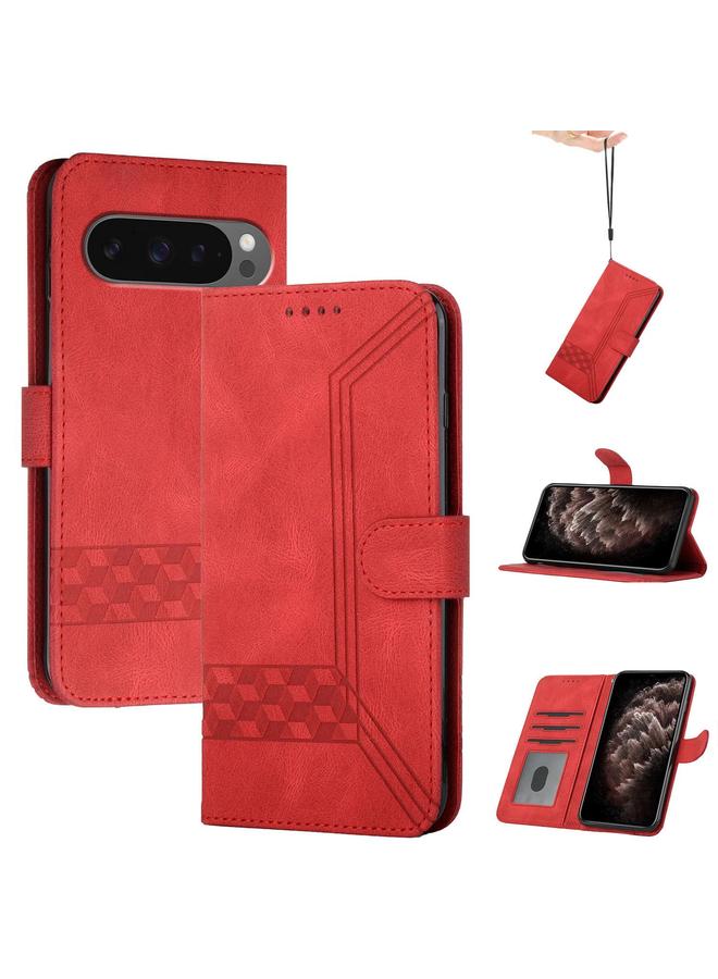 Zaboon Case For Google Pixel 10 / Pixel 10 Pro Cubic Skin Feel Flip Leather Phone Case - Image 1