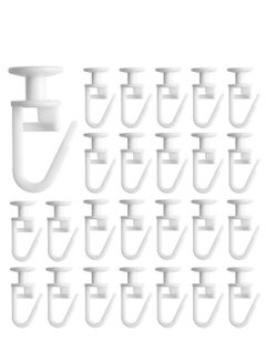 100 Pcs Curtain Hooks Curtain Rail Track Glider HooksHead Folding Glider Rolling Curtain Clips for Drape Sliding Curtain Hanging Rings Door Curtain for 11mm Curtain Rails