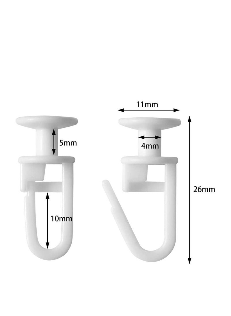 SYOSI - 100 Pcs Curtain Hooks Curtain Rail Track Glider HooksHead Folding Glider Rolling Curtain Clips for Drape Sliding Curtain Hanging Rings Door Curtain for 11mm Curtain Rails - Image 1