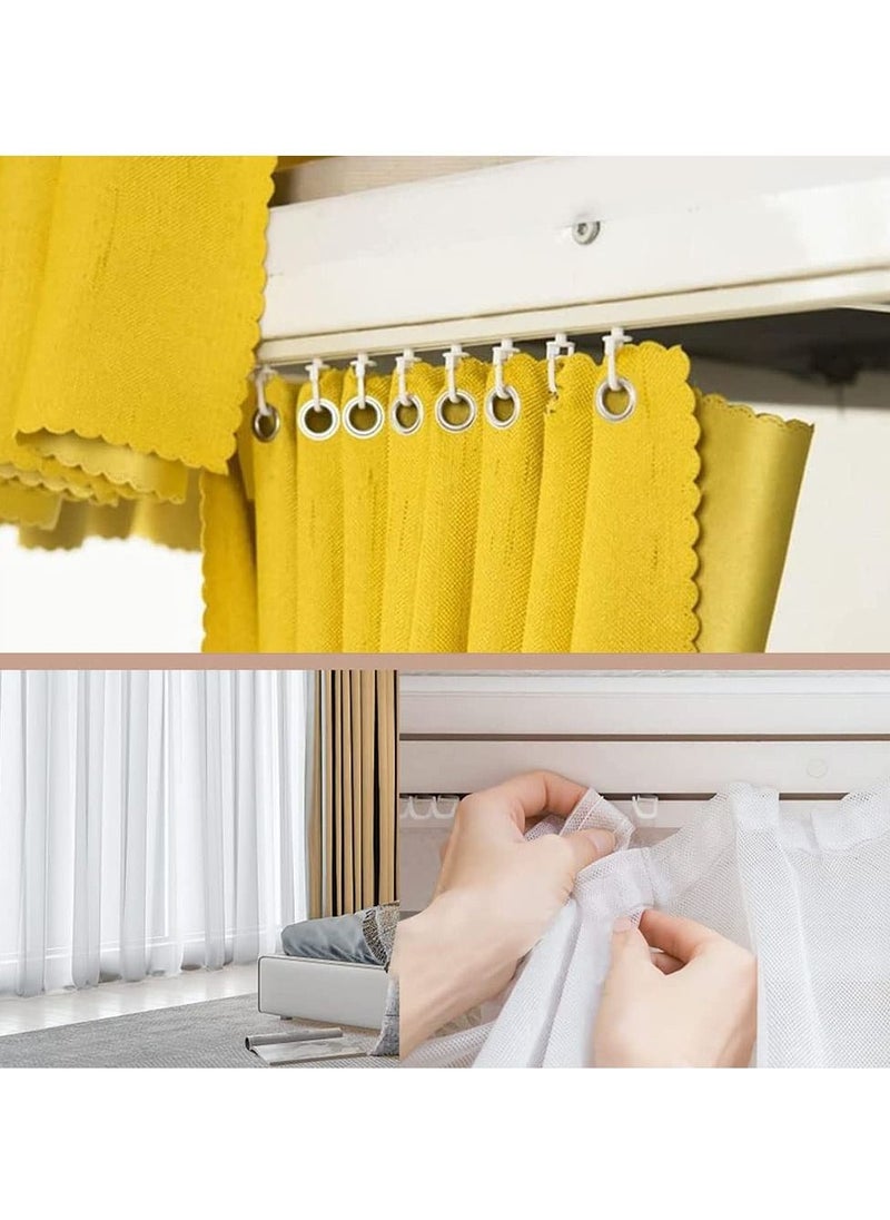SYOSI - 100 Pcs Curtain Hooks Curtain Rail Track Glider HooksHead Folding Glider Rolling Curtain Clips for Drape Sliding Curtain Hanging Rings Door Curtain for 11mm Curtain Rails - Image 1