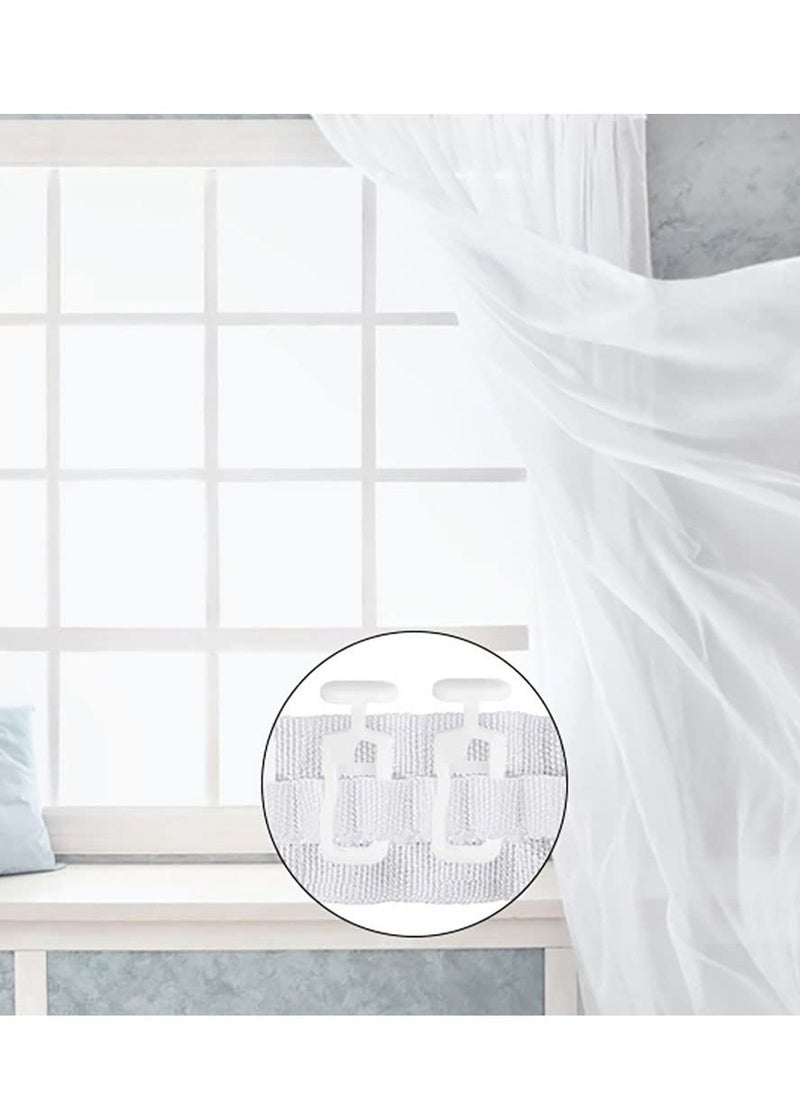SYOSI - 100 Pcs Curtain Hooks Curtain Rail Track Glider HooksHead Folding Glider Rolling Curtain Clips for Drape Sliding Curtain Hanging Rings Door Curtain for 11mm Curtain Rails - Image 1