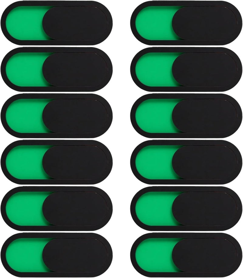 Acrylic Webcam Privacy Cover with Sliding Green/Red Indicator, 12-Pack, 101.57 in (4 Cm), Compatible with Laptops, Tablets - Image 1