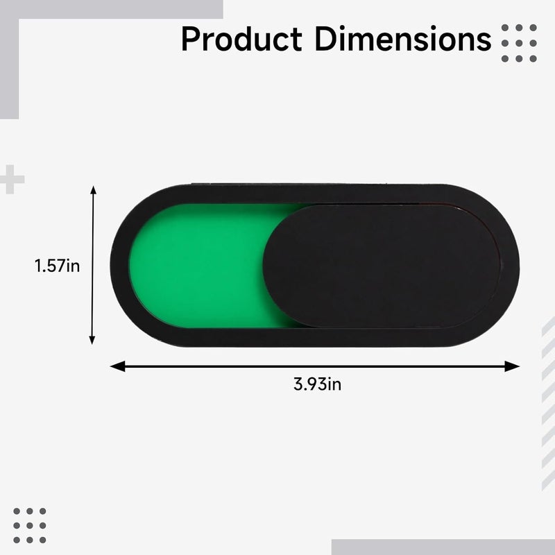 Acrylic Webcam Privacy Cover with Sliding Green/Red Indicator, 12-Pack, 101.57 in (4 Cm), Compatible with Laptops, Tablets - Image 5