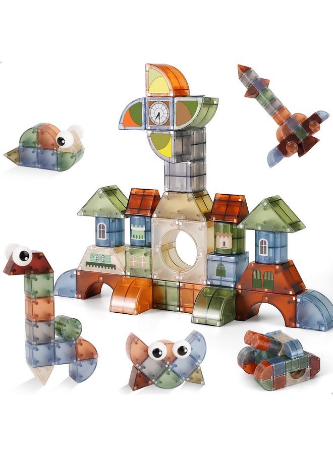 iPlay, iLearn iPlay, iLearn Kids Magnetic Blocks, 62 PCS Magnet Stacking Block Building Toy, Toddler STEM Learning Montessori Sensory Toy, Preschool Classroom Educational Birthday Gift 3 4 5 6 7 8 Year Old Boy Girl  - Image 1