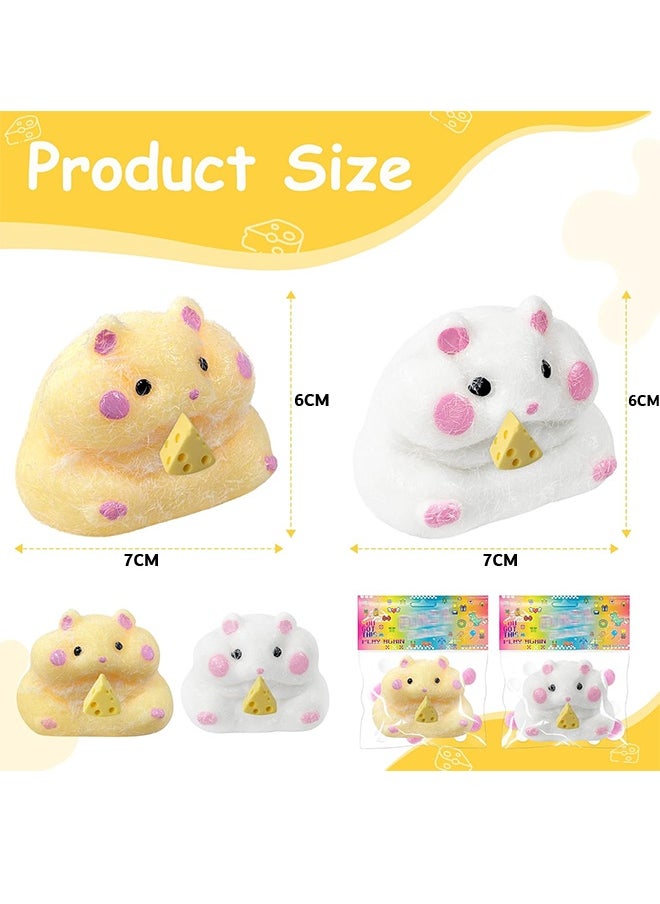 إم إكس إن 2 Pcs Squishy Hamster Shape Squishy Toys, Silicone Squeeze Toy for Stress Relief, Stress Relief PVC Sensory Toys for Birthday Party Holiday Stress-Relieving Gift  - Image 2