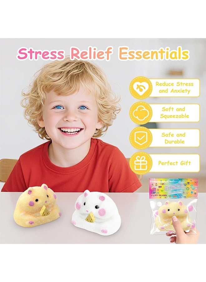 إم إكس إن 2 Pcs Squishy Hamster Shape Squishy Toys, Silicone Squeeze Toy for Stress Relief, Stress Relief PVC Sensory Toys for Birthday Party Holiday Stress-Relieving Gift  - Image 4