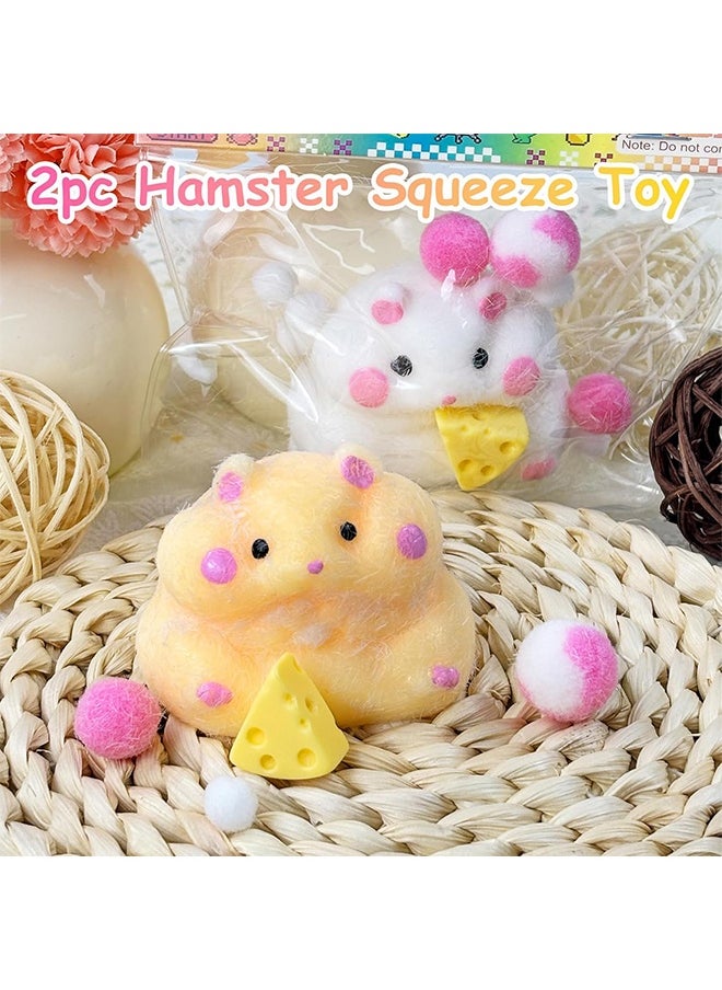 إم إكس إن 2 Pcs Squishy Hamster Shape Squishy Toys, Silicone Squeeze Toy for Stress Relief, Stress Relief PVC Sensory Toys for Birthday Party Holiday Stress-Relieving Gift  - Image 3