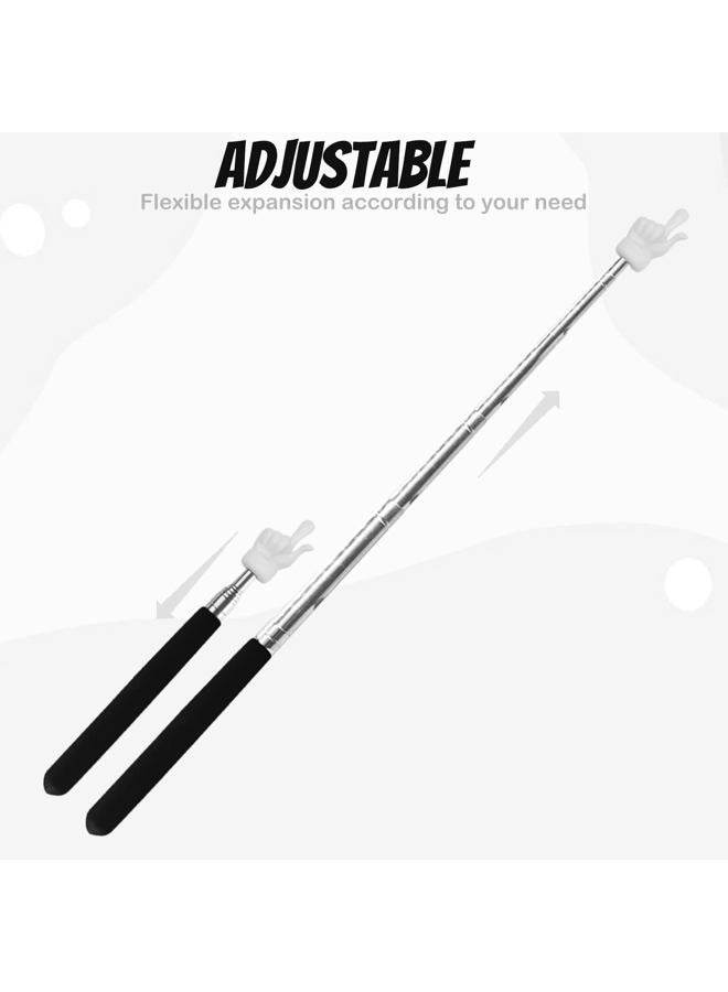 CANIPHA 2Pcs Telescopic Teachers Pointer, Extendable Hand Pointer Finger Pointer Stick, Mini Retractable Classroom Pointer for Elementary School Kindergarten Teacher, Classroom Supplies (Black) - Image 3