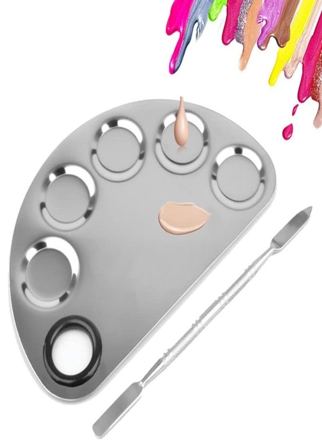 Glamezone Stainless Steel Makeup Palette Nail Art Polish Mixing Plate Cosmetic - Image 5