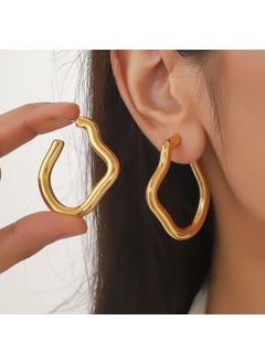 Generic Simple Smooth Metal Hoops Earrings C-Shape Twist Drop Cold Style Womens Fashion Commute Geometry Design Ear Jewelry 4# 