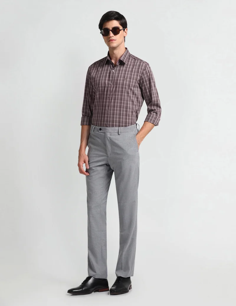 Arrow Purple Manhattan Slim Fit Pure Cotton Shirt for Men | Best Price UAE