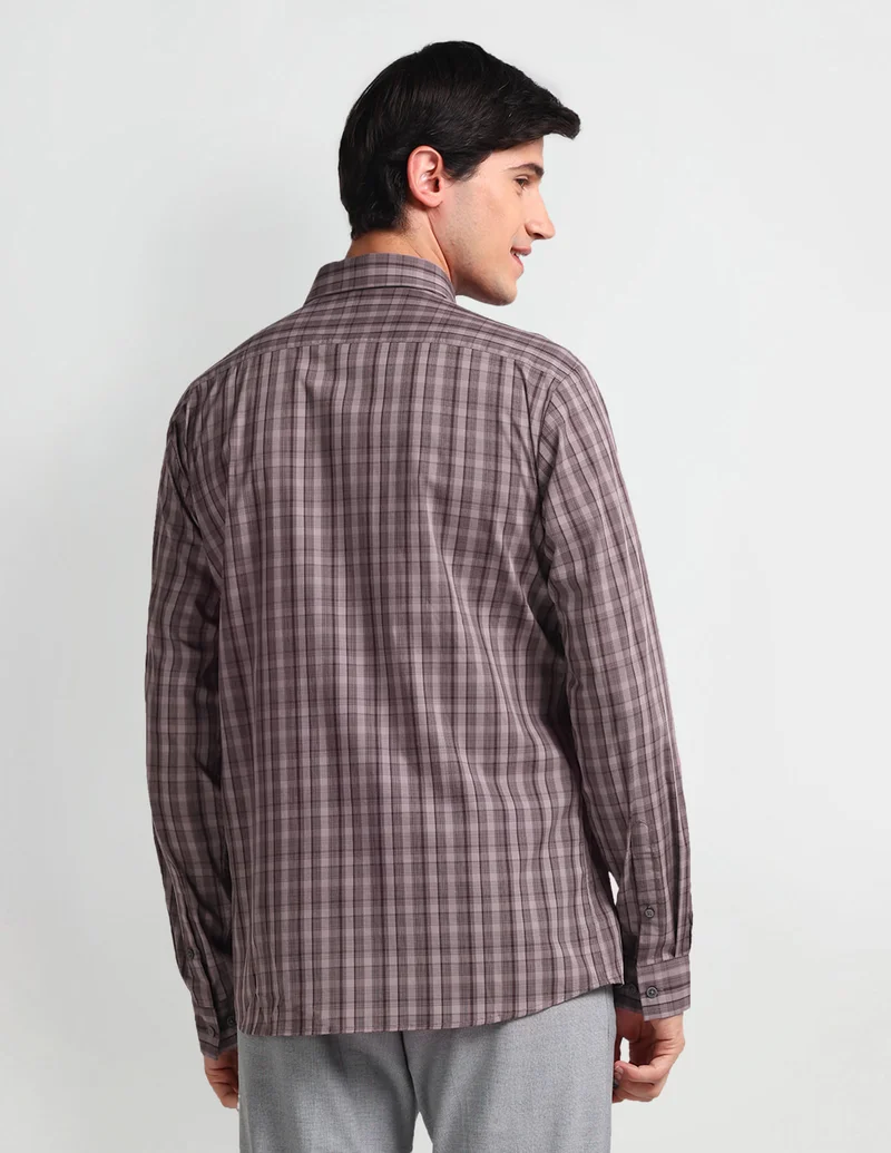 Arrow Purple Manhattan Slim Fit Pure Cotton Shirt for Men | Best Price UAE