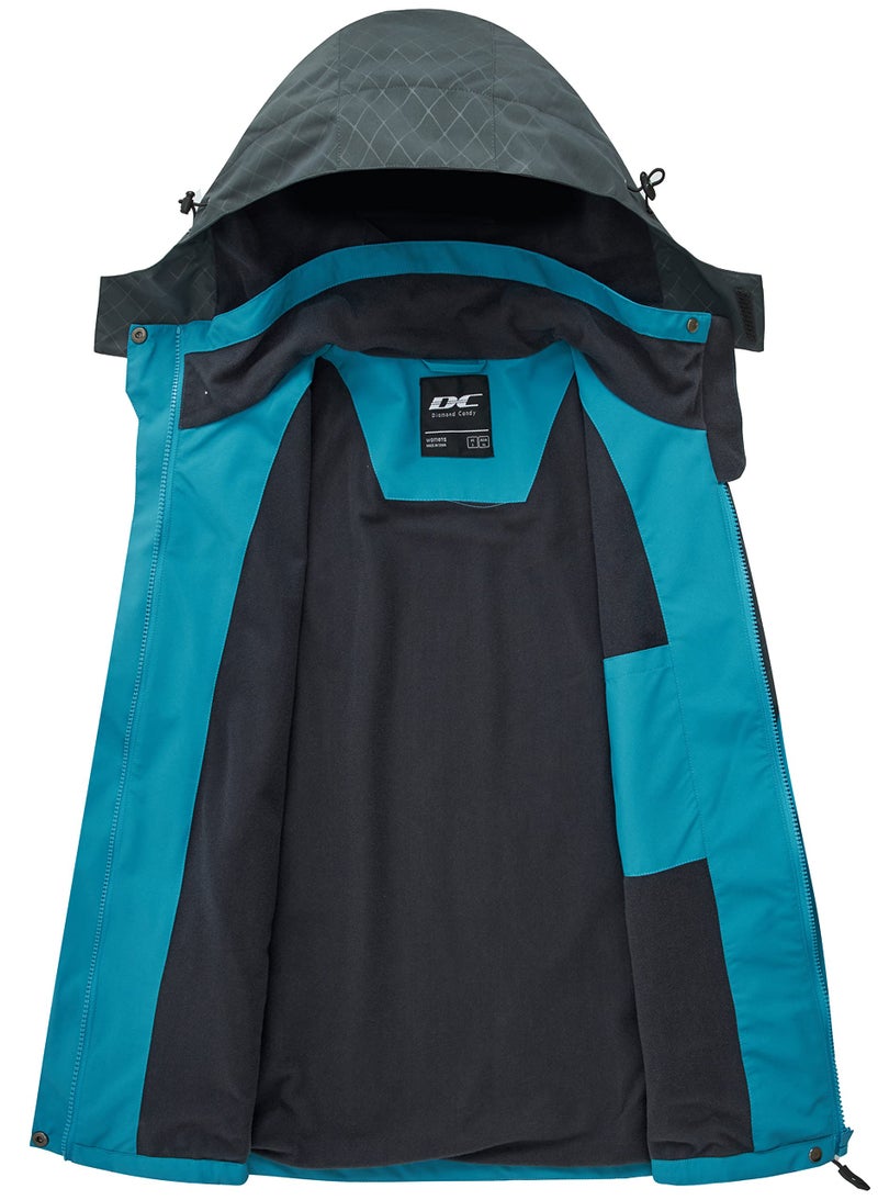 Diamond Candy Women's Waterproof Rain Jacket with Hood Lightweight Outdoors Raincoat - Image 3