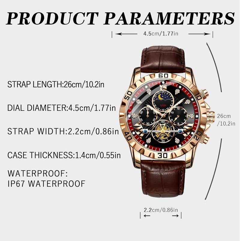 KASTWAVE Men’s Mechanical Watches for Business, Waterproof Automatic Timepieces, Stylish Work Chronograph, Durable Luxury Wristwatches for Office & Formal Occasions - Image 5