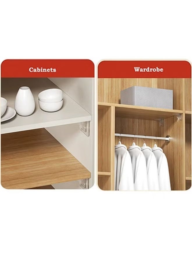 6Pcs Large Self Adhesive Cabinet Shelf Support Non Marking Adhesive Layer Plate Holder Punch Free Transparent Shelf Pegs for Shelves Brackets Holders for Cupboard Bookshelf Closet Furniture 7*7CM - Image 4