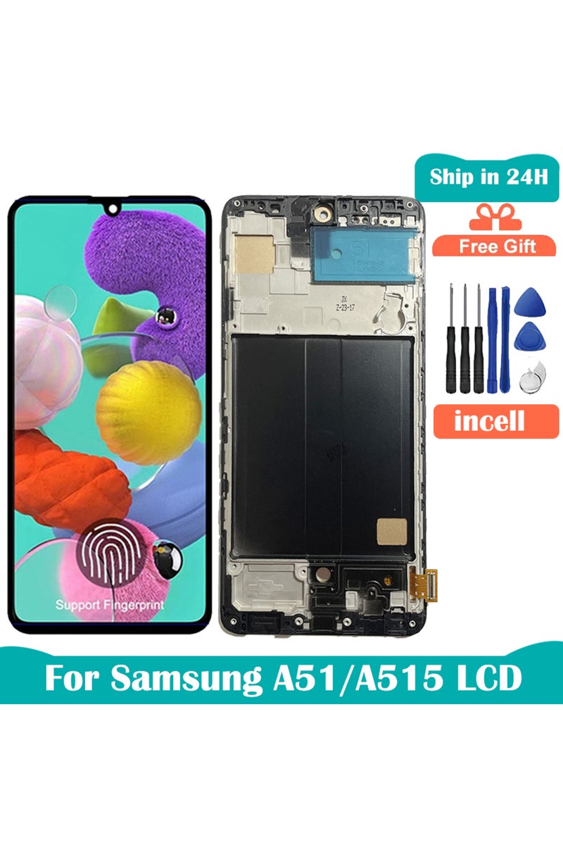 OLED With Frame OLED/Incell For Samsung A51 A515 A515F A515F/DS A515FD LCD Display Touch Screen Digi