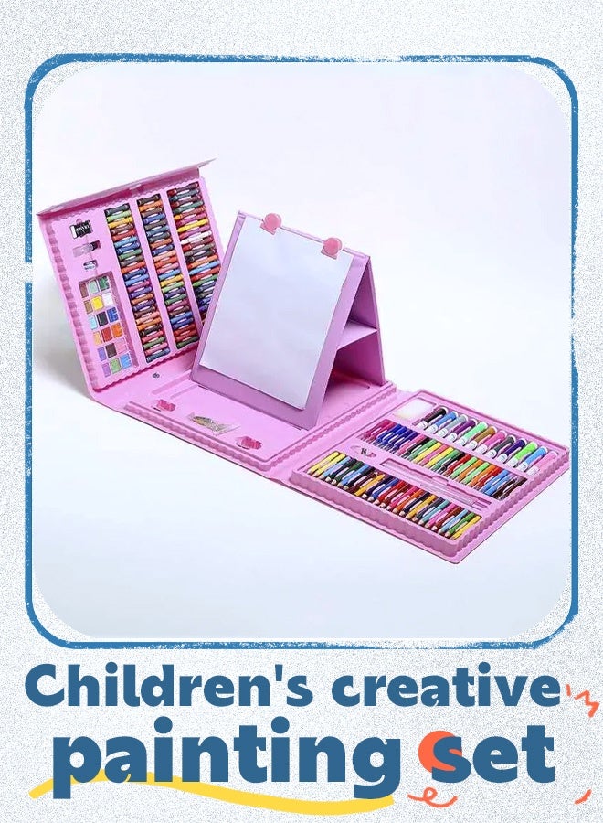 Joudiplay Art Supplies, Drawing Kit with Double Sided Trifold Easel, Deluxe Colouring Art Set with 30 Drawing Paper and Rich Drawing Accessaries, Easy to Carry, Ideal Gift for Beginners and Kids Aged 3+ - Image 2