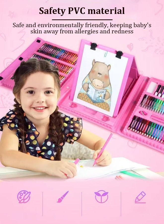 Joudiplay Art Supplies, Drawing Kit with Double Sided Trifold Easel, Deluxe Colouring Art Set with 30 Drawing Paper and Rich Drawing Accessaries, Easy to Carry, Ideal Gift for Beginners and Kids Aged 3+ - Image 5