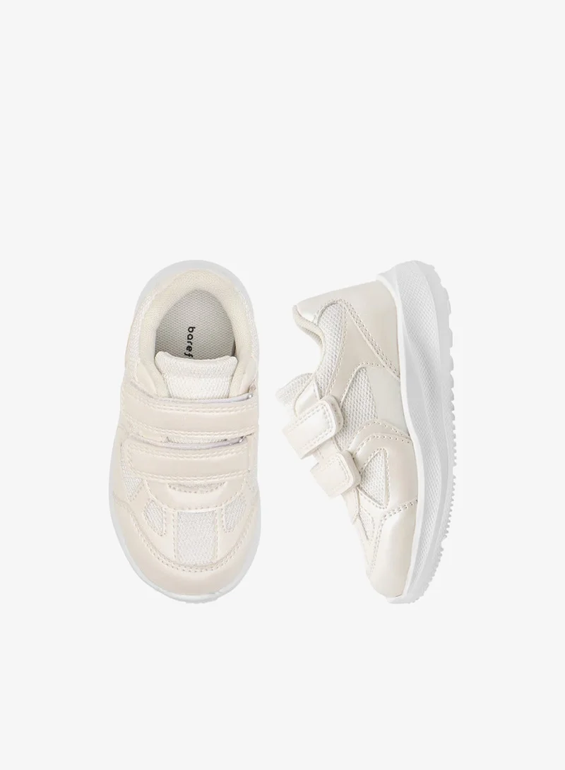 Barefeet Girls Panelled Sneakers with Hook and Loop Closure
