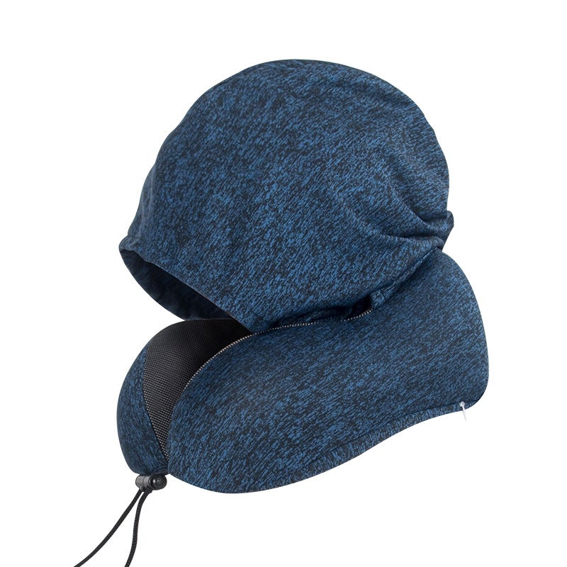 Memory Foam Hooded U-Shaped Travel Pillow – Removable Washable Cationic Fabric - Image 1