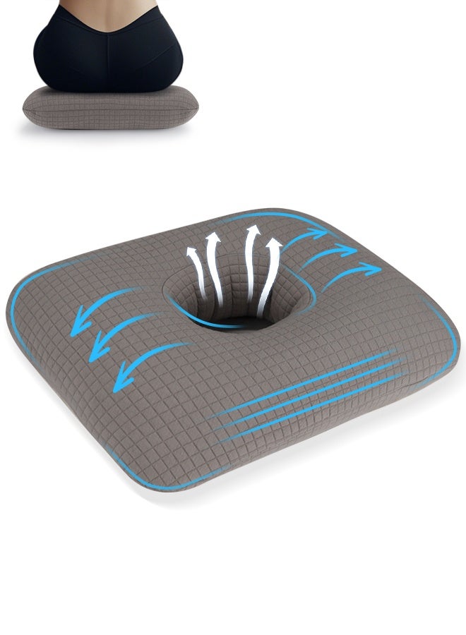 vocheer Hemorrhoid Pillow for Sitting, Tailbone Pain Relief Cushion, Donut Pillow for Hemorrhoids, Coccyx, Sciatica, Office Chair Seat Cushion for Back Discomfort Post Surgery Support, Space Gray  - Image 1