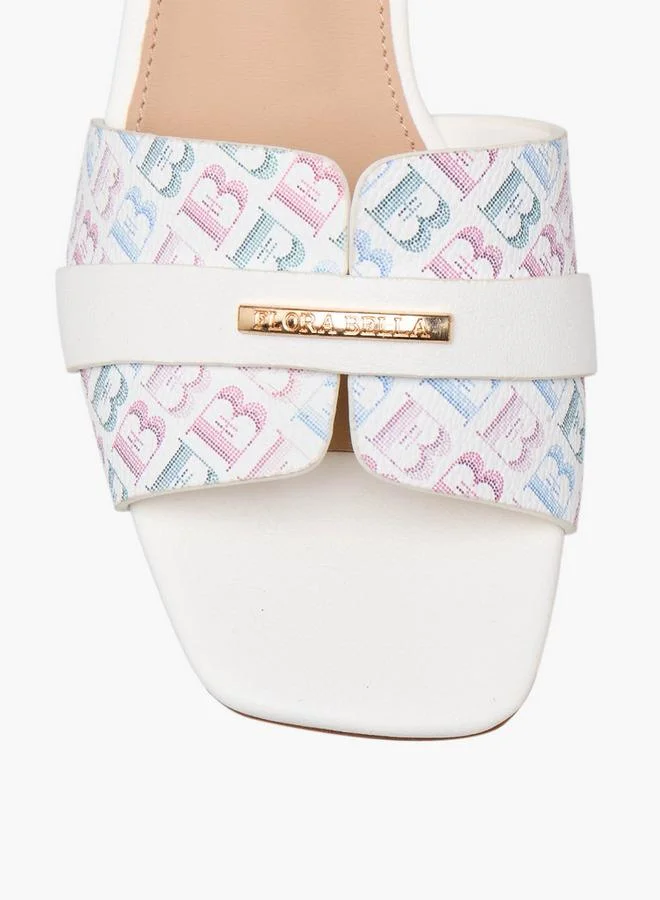 Flora Bella By Shoexpress WHITE Flora Bella Women Monogram Print Sandals for Women | Best Price UAE