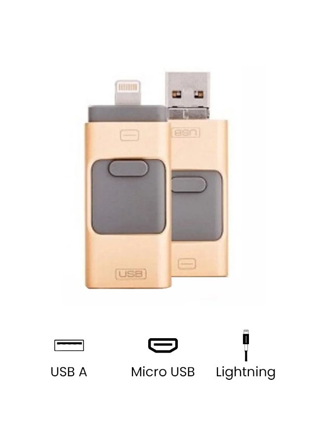 محرك أقراص فلاش للاستخدام خارج المنزل 3 في 1 128 GB