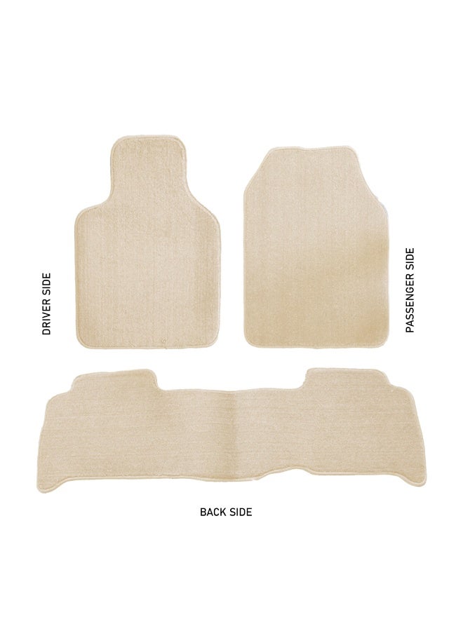 BYSON Universal SUV Car Floor Mats 3-Piece Set - Durable Waterproof Non Slip Auto Mats for Front and Rear - Thick Heavy-Duty All Weather Protection - Easy to Clean Interior Accessories (Beige) - Image 4