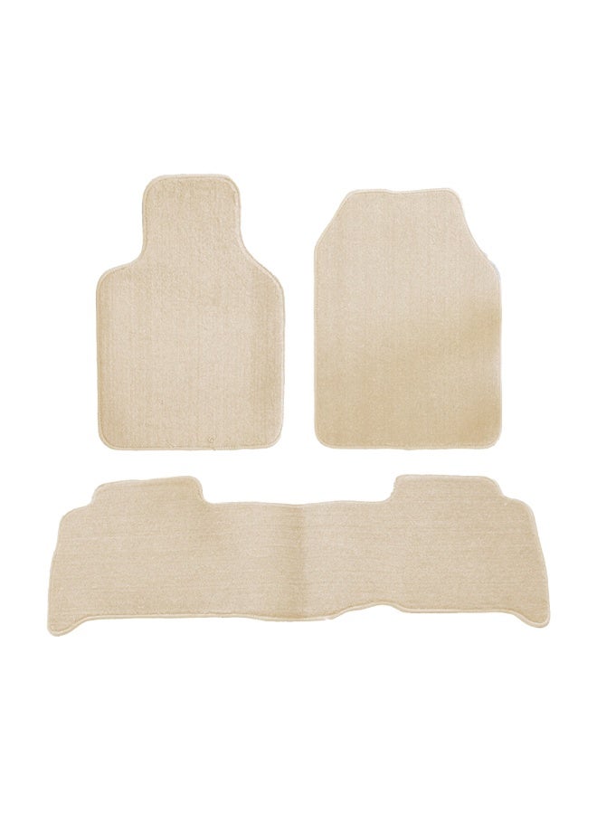 BYSON Universal SUV Car Floor Mats 3-Piece Set - Durable Waterproof Non Slip Auto Mats for Front and Rear - Thick Heavy-Duty All Weather Protection - Easy to Clean Interior Accessories (Beige) - Image 1