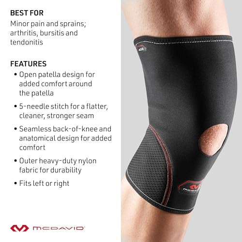 McDavid Knee Compression Sleeves Men/Women, Open Patella Knee Brace, Stabilizer for Minor Arthritis, Bursitis, Tendonitis, Patellar Support, Single Unit - Image 4