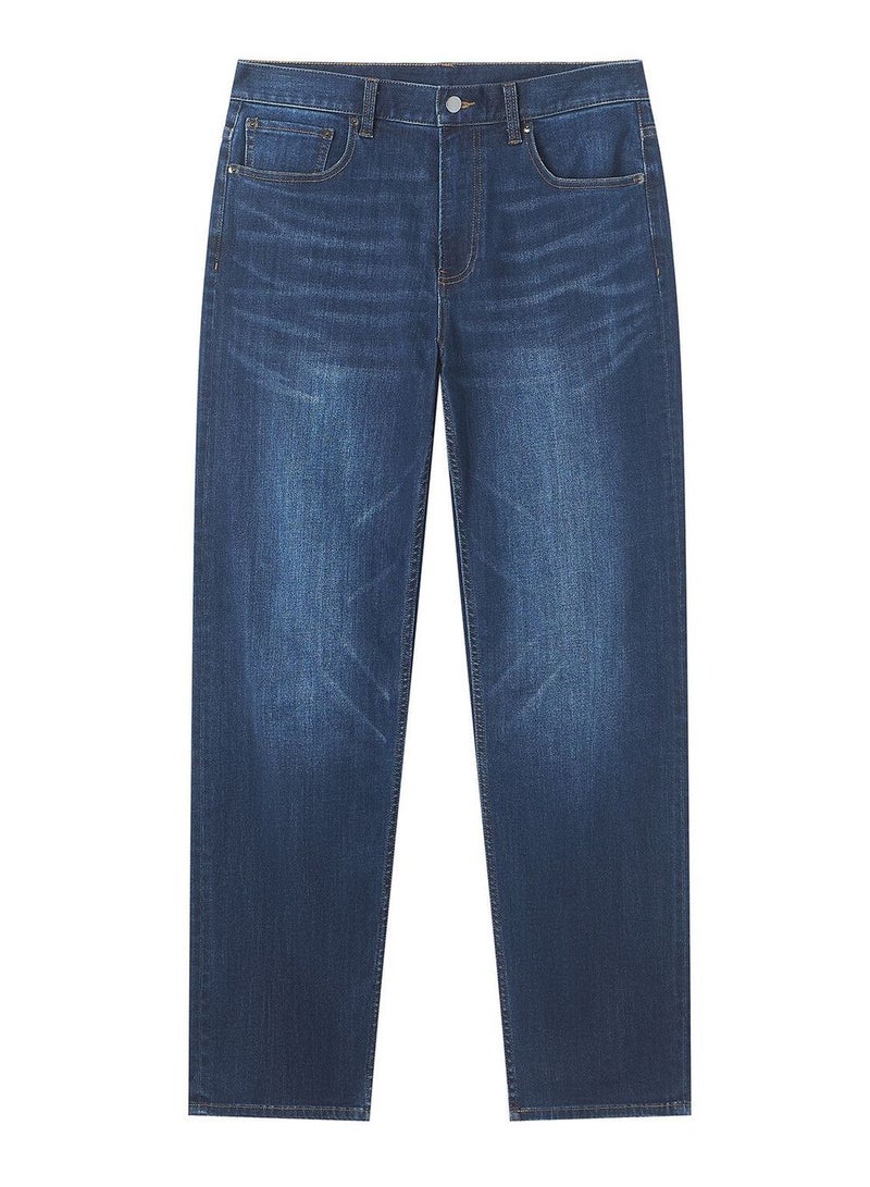 GIORDANO Men Straight Stretch Denim Indigo Jeans - Image 3